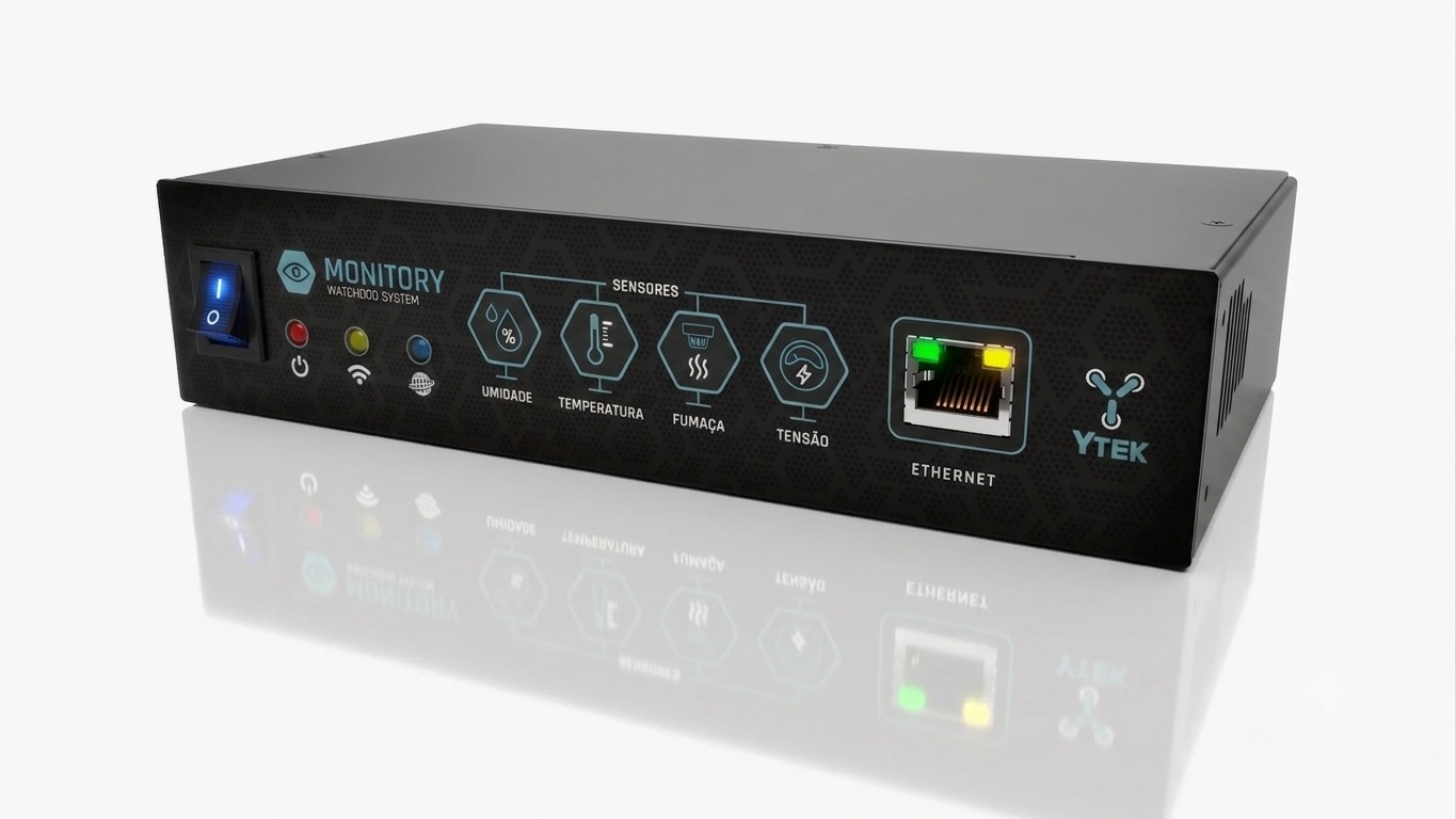 MONITORY PLUS - visão frontal com painel de sensores